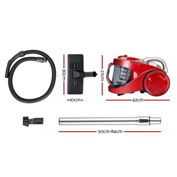 Premium Bagless Vacuum Cleaner Cleaners Cyclone Cyclonic Vac HEPA Filter Car Home Office 2200W Red